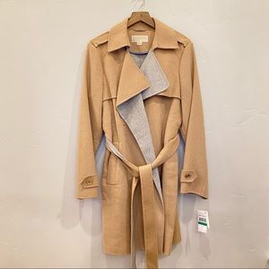 MICHAEL KORS Wool Blend Blanket Trench Style Coat